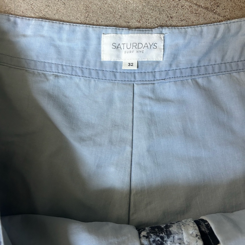 Saturdays New York City Black and Light Gray Marbled Swim Trunks - Picture 3 of 4